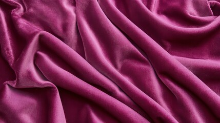 Fototapeta premium Textural symphony in amethyst: A close-up of luxurious draped velvet fabric