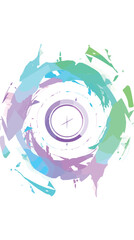 Obraz premium Abstract colorful spiral with clock symbol in pastel tones