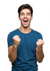 Joyful Young Man Celebrating Success A Portrait of Exuberant Happiness