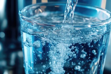 Water purification concept showcasing clean, safe drinking water. AI generated illustration.