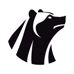 Bear Logo Concept. Stylized Bear Silhouette. Abstract Animal Graphic.
