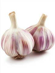 Garlic on white background