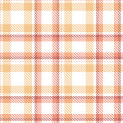 Fire Poodle Skirt Peach Tartan patterns fabric texture. Elegant Rustic White Seamless Tartan