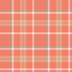 Elegant Rustic Slippery Salmon & Light Peaslake Seamless Tartan Fabric Design