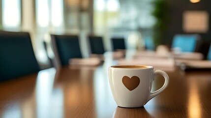 Coffee cup shot at an informal business meet-up  
