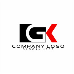 Simple initial letter GK logo design with a back arrow.