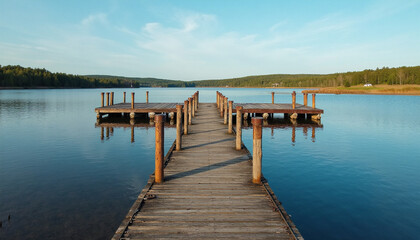 Naklejka premium pier on the lake