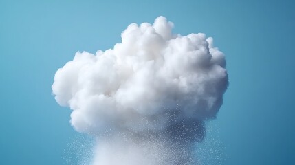 White fluffy cloud formation against a clear blue sky, creating a serene atmosphere