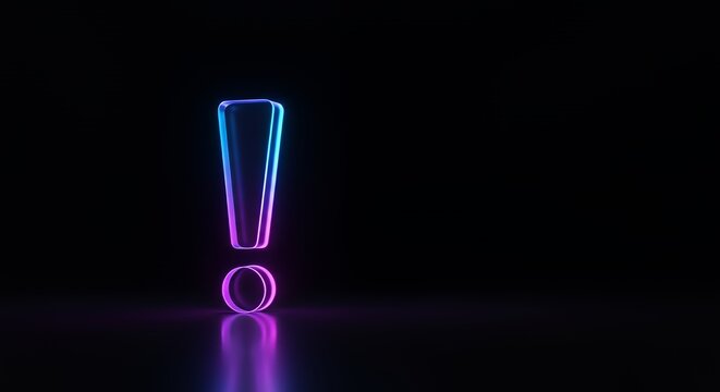 Neon Exclamation Point Graphic Design