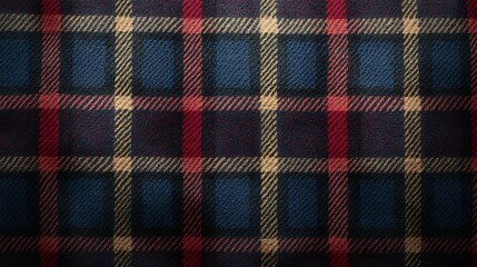Close-Up of Plaid Textile with Bold Colors Image