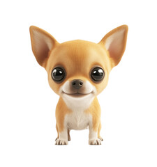 Obraz premium Transparent background image isolate into png . Adorable Brown and White Chihuahua Puppy with Large Eyes on Transparent Background