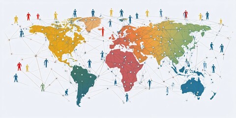 Fototapeta premium A global network of people connected across the entire world