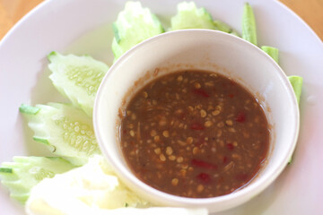 shrimp paste chili dip with vegetables