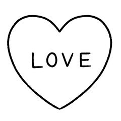 ラフな線で描いたハートのクッキーの線画イラスト