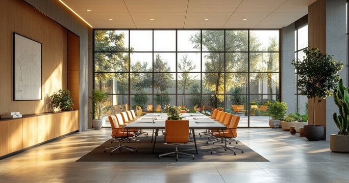 Asian woman leads multiethnic team meeting on sustainable solar panel technology in modern corporate office