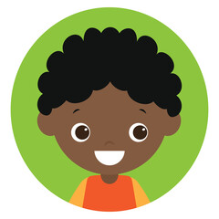 Cute little boy face vector cartoon illustration