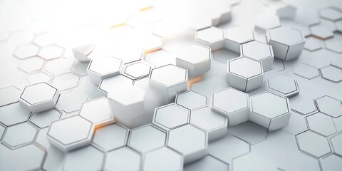 Futuristic Geometric Hexagonal Pattern Abstract Design with Technology and Science Elements