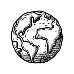 Fototapeta premium Hand draw vector illustration of planet Earth in doodle style