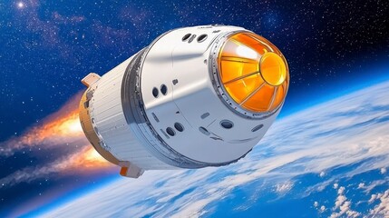 Spacecraft Ascending Through Earth's Atmosphere
