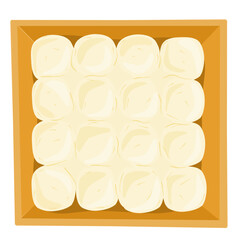 illustration of milk bun in box