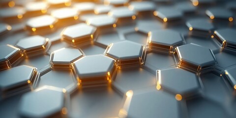 Obraz premium Genetic Engineering Molecular Structure Hexagonal Pattern Biotech Innovation Science Technology Medicine Design