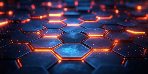 Futuristic Molecular Structure and Chemical Elements in a High-Tech Digital Interface