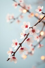 Softly glowing branches against a stark white backdrop, elegant, soft focus, branches