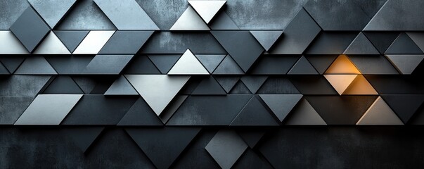 Geometric Triangle Pattern Minimalist Black and White Seamless Abstract Design