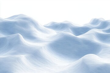 Snowy Hills and Plains in an Abstract Winter Landscape