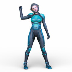 サイバーウーマン　3DCGレンダリング