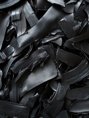 Obraz premium Black Plastic Recycling Waste Texture.