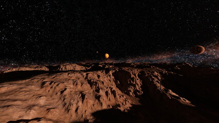 惑星の地表　3DCGレンダリング