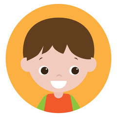 Cute little boy face vector cartoon illustration