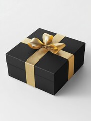 Black Gift Box with Gold Ribbon.