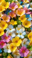 Fototapeta premium A vibrant of primula flowers in various colors
