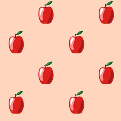 Apple seamless pattern. Summer design.