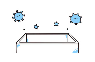 カビと浴槽のイラスト