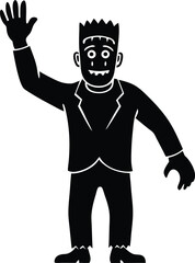  friendly Frankenstein monster waving.