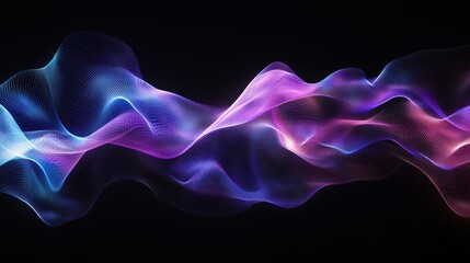 Abstract Purple and Blue Wave Background - Digital Art