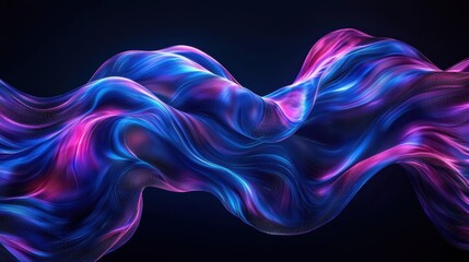 Abstract Neon Wave Vibrant Purple and Blue Swirling Flow