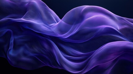 Obraz premium Abstract Purple and Blue Fabric Waves Elegant Digital Art Background