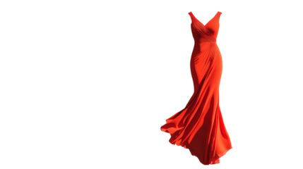 red dress isolated on white background , transparent png 