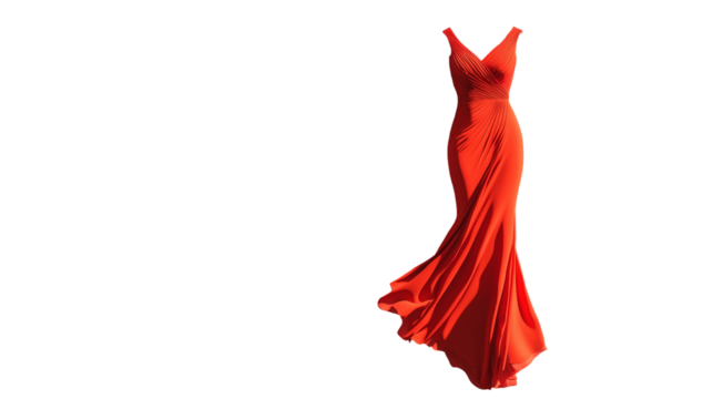 red dress isolated on white background , transparent png  - Powered by Adobe