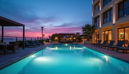 Obraz premium swimming pool at night