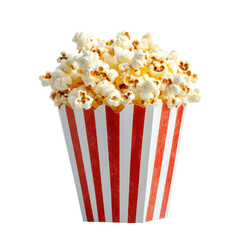 Deliciously Fresh Popcorn in Classic Red and White Striped Box