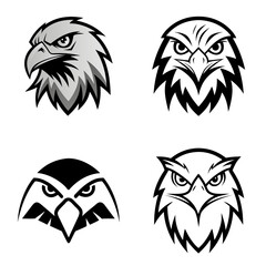 Minimalist eagle head icon logo eps