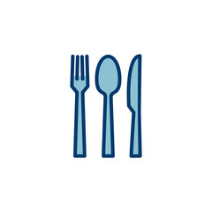 Fork, Spoon, and Knife isolated on white background. Restaurant icon. food icon. Eat. Cutlery icon.