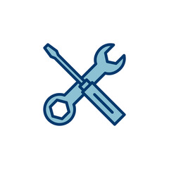 Repair icon vector isolated on white background. Wrench and screwdriver icon. settings vector icon. Maintenance. tools