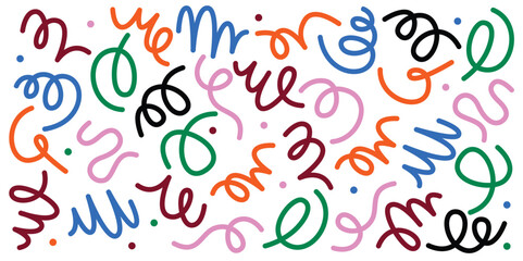 Hand drawn colorful doodle line element vector illustration