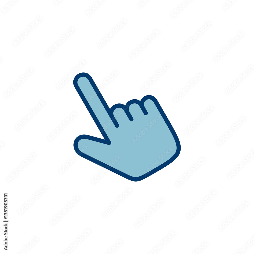 Poster hand cursor icon vector isolated on white background. hand click icon. finger pointer vector